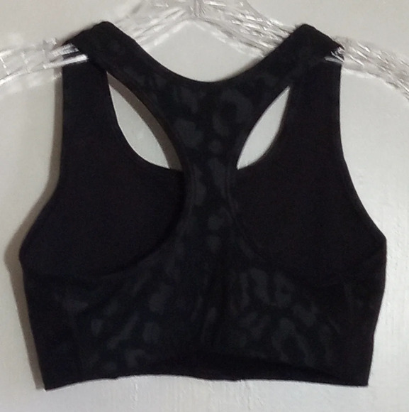 Nike swoosh black and gray animal print racerback sports bra women's size small - Picture 4 of 5